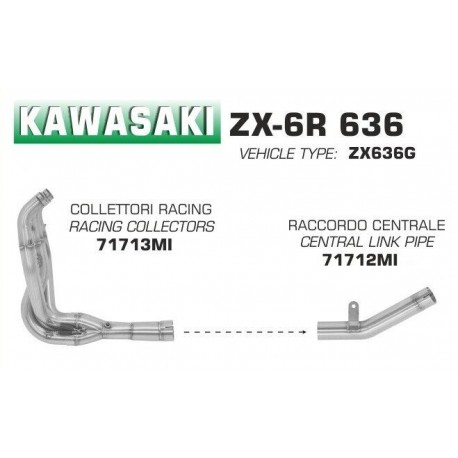 COLLECTEUR ARROW RACING + DECATA KAWASAKI ZX-6R 636 2019/2020 - 71713MI+71712MI